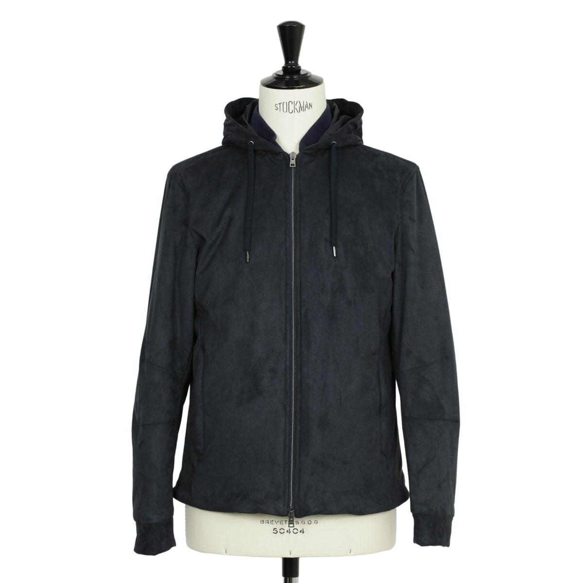 ヘルノ / エコスエード ポリエステル ストレッチ ダブルジップ ショート丈 ジップアップパーカー / Resort / GI00083UR / ネイビー