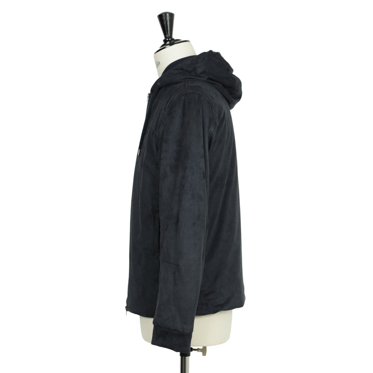 ヘルノ / エコスエード ポリエステル ストレッチ ダブルジップ ショート丈 ジップアップパーカー / Resort / GI00083UR / ネイビー