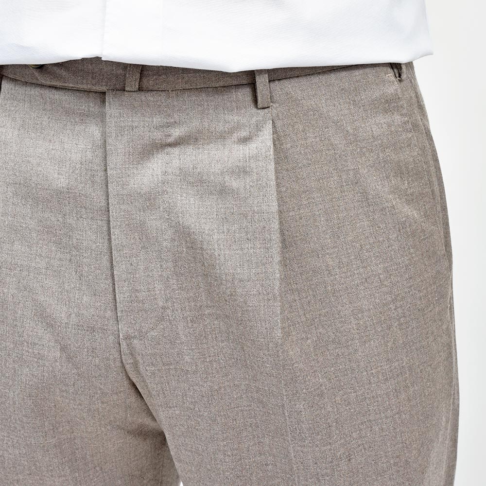 PT TORINO(ピーティー トリノ) Super110'S ヴァージンウール ストレッチ ライトフランネル 1プリーツドレスパンツ GENTLEMAN FIT/CM13