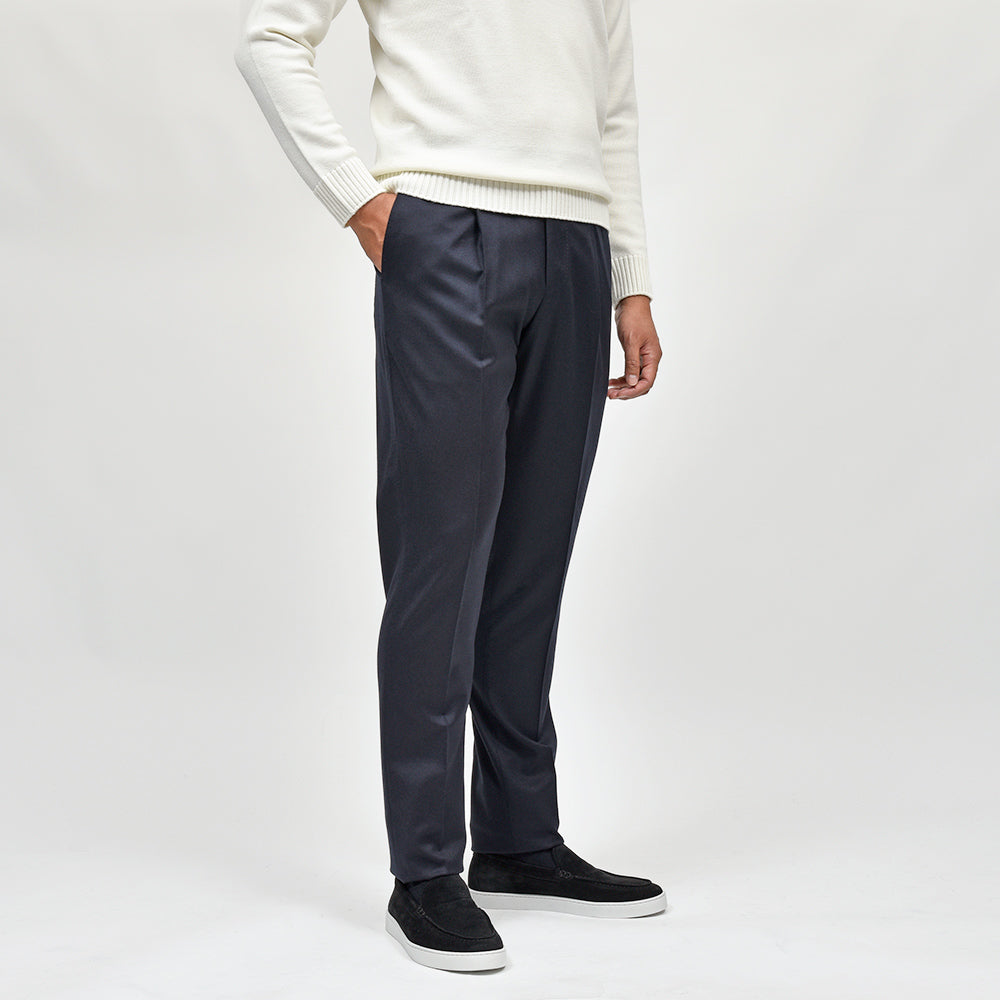 PT TORINO(ピーティー トリノ) Super110'S ヴァージンウール ストレッチ ライトフランネル 1プリーツドレスパンツ GENTLEMAN FIT/CM13