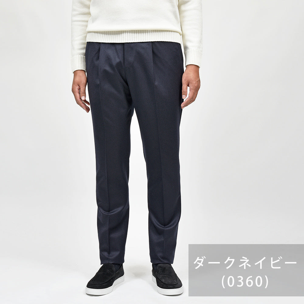 PT TORINO(ピーティー トリノ) Super110'S ヴァージンウール ストレッチ ライトフランネル 1プリーツドレスパンツ GENTLEMAN FIT/CM13