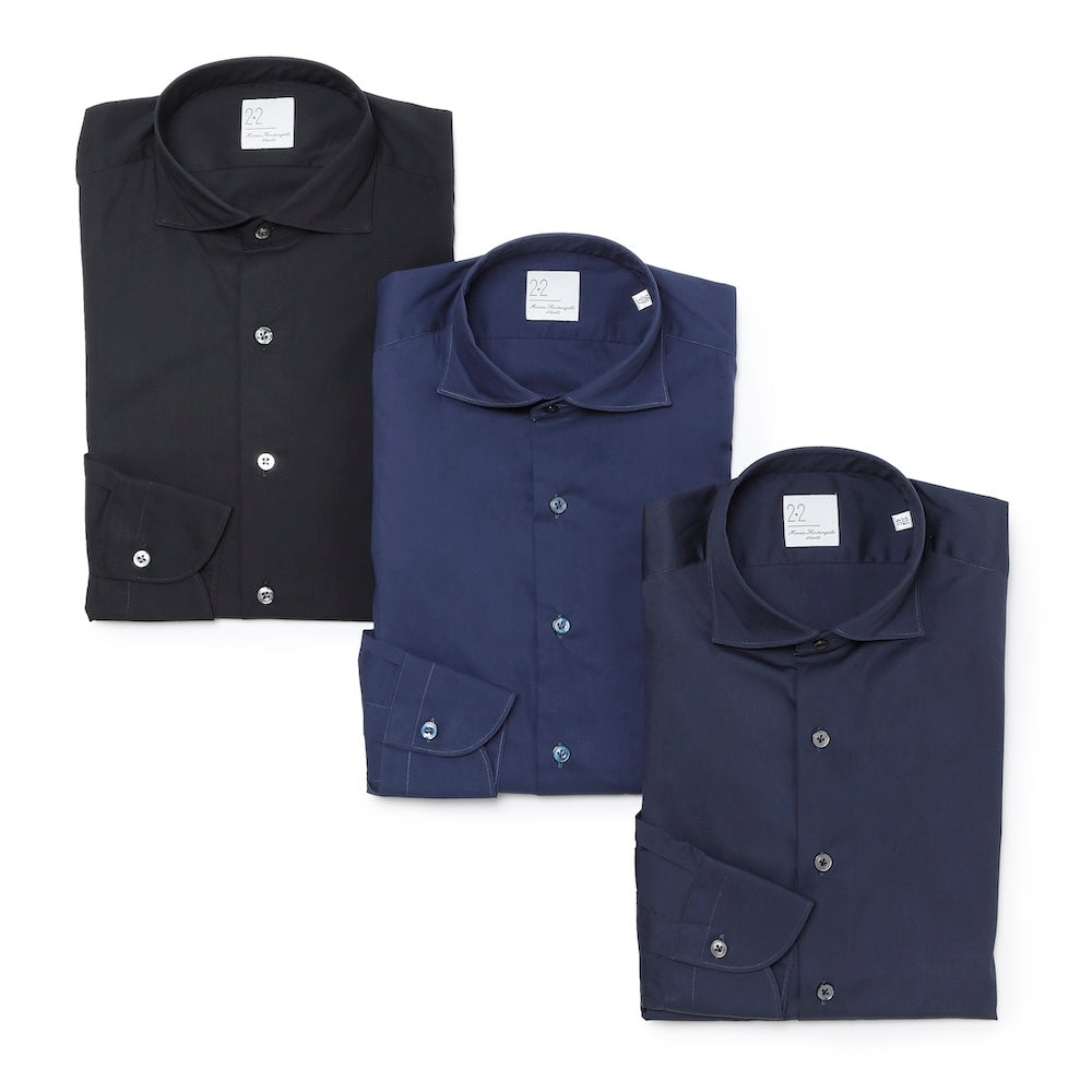 マリア・サンタンジェロ / ストレッチコットン ワイドカラー シャツ/MARCO/SUPER SLIM FIT