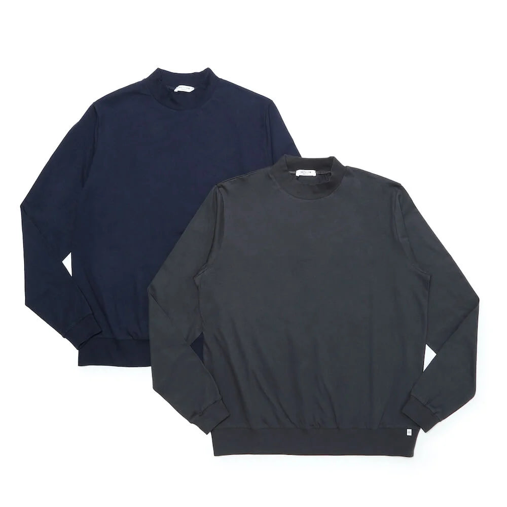 アンティーチポ / スムースコットン モックネック ロングスリーブ Tシャツ/FIANO LUNGO/smooth