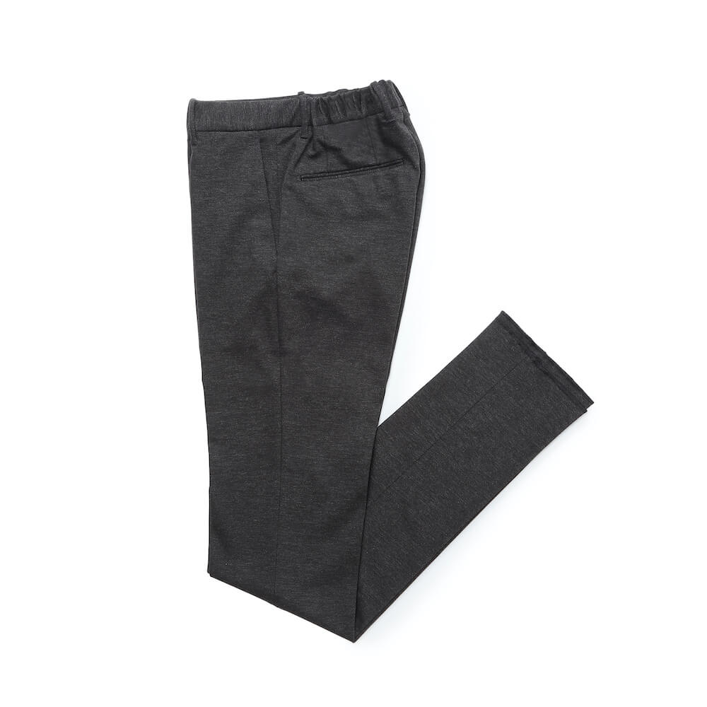 インコテックス / テクノジャージー バーズアイ ノープリーツ バックシャーリング パンツ(インドローコード付き)/SLIM FIT/1TS084 40950/チャコールグレー