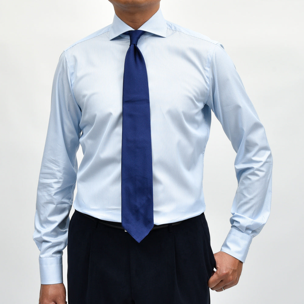 BARBA(バルバ) コットンブロードストライプシャツ / ワイド (406) 11152201052