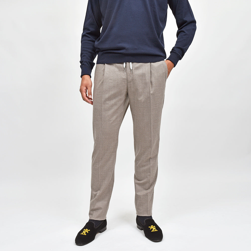 PT TORINO(ピーティー トリノ) ヴァージンウール ストレッチ サキソニー 1プリーツシャーリングパンツ SOFT FIT/MA36