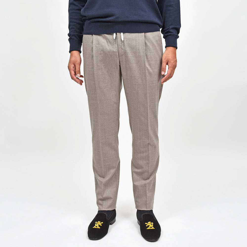 PT TORINO(ピーティー トリノ) ヴァージンウール ストレッチ サキソニー 1プリーツシャーリングパンツ SOFT FIT/MA36