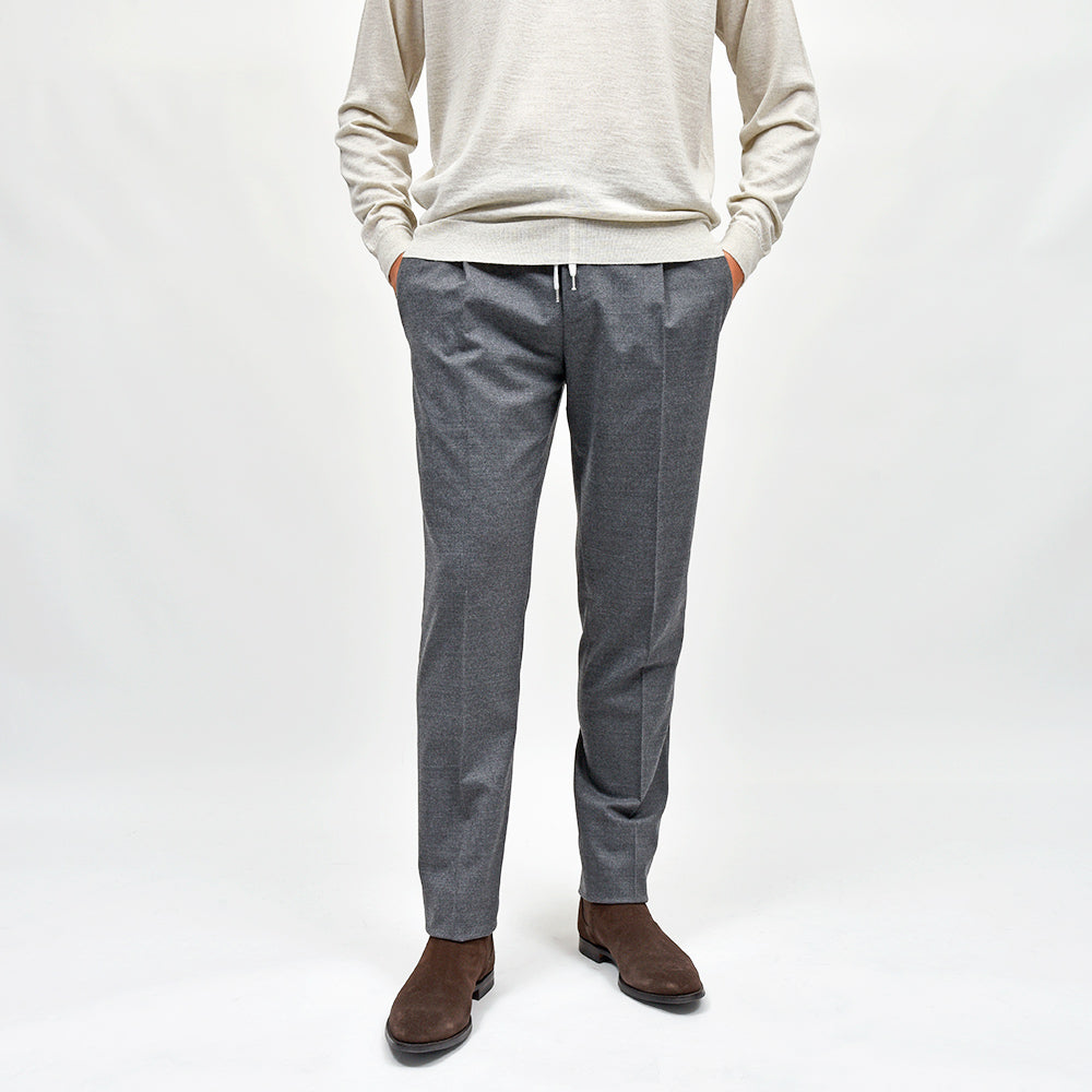 PT TORINO(ピーティー トリノ) ヴァージンウール ストレッチ サキソニー 1プリーツシャーリングパンツ SOFT FIT/MA36