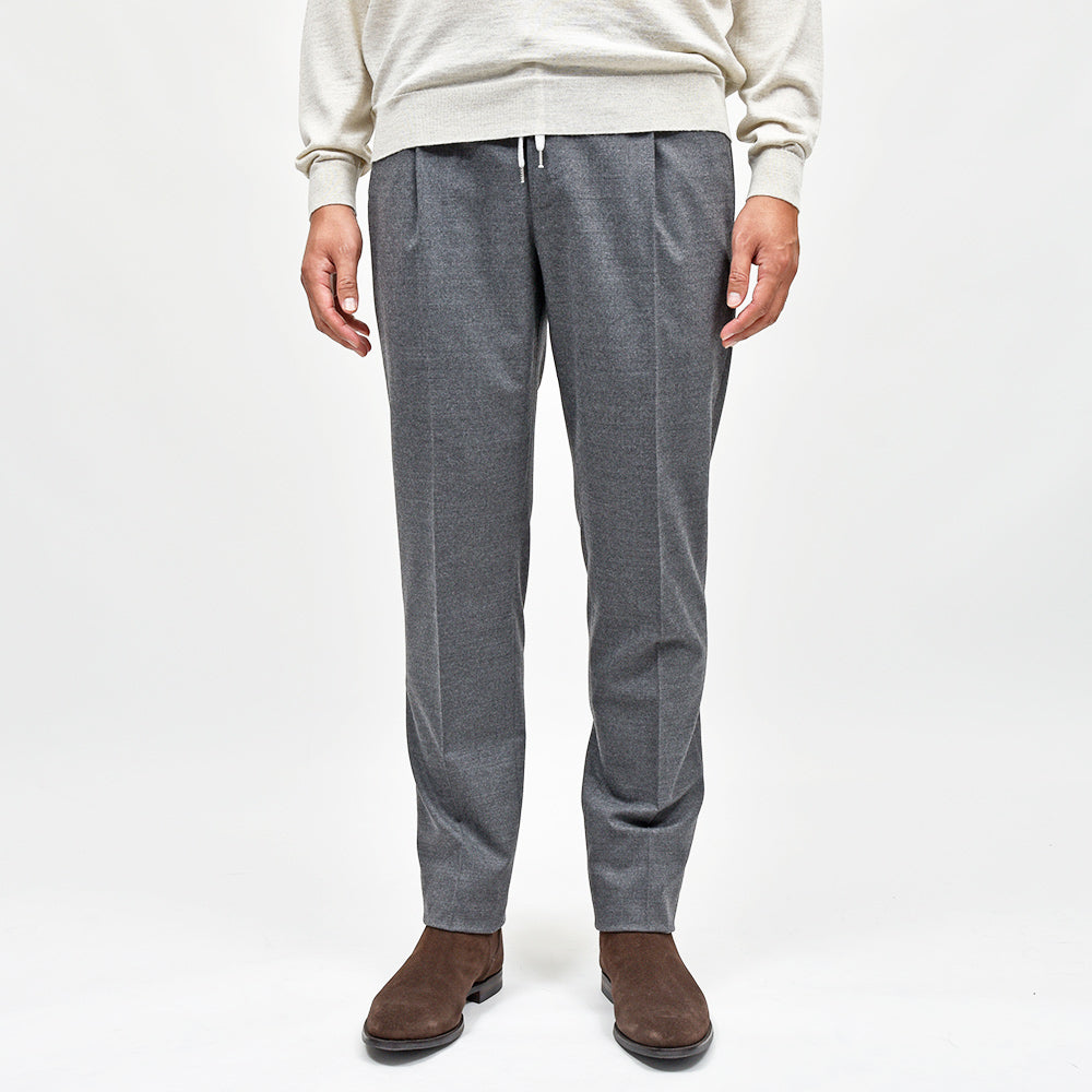 PT TORINO(ピーティー トリノ) ヴァージンウール ストレッチ サキソニー 1プリーツシャーリングパンツ SOFT FIT/MA36