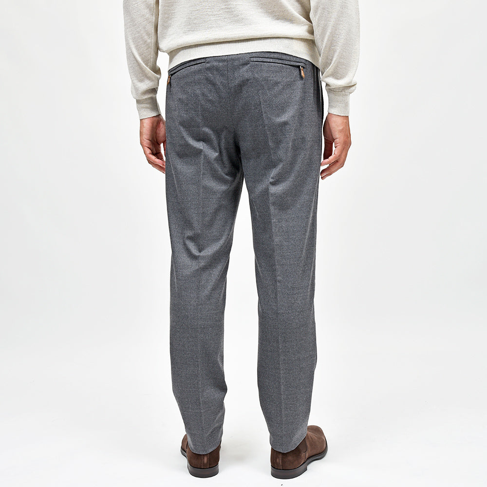 PT TORINO(ピーティー トリノ) ヴァージンウール ストレッチ サキソニー 1プリーツシャーリングパンツ SOFT FIT/MA36