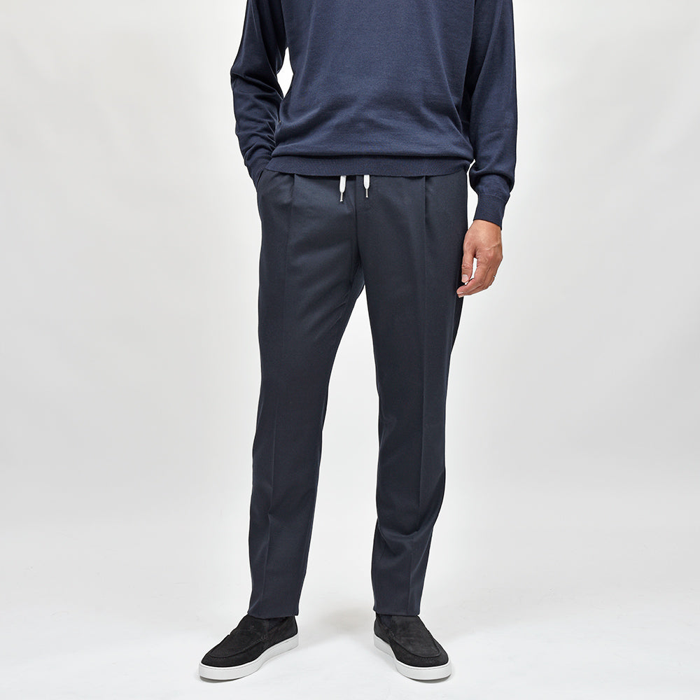 PT TORINO(ピーティー トリノ) ヴァージンウール ストレッチ サキソニー 1プリーツシャーリングパンツ SOFT FIT/MA36