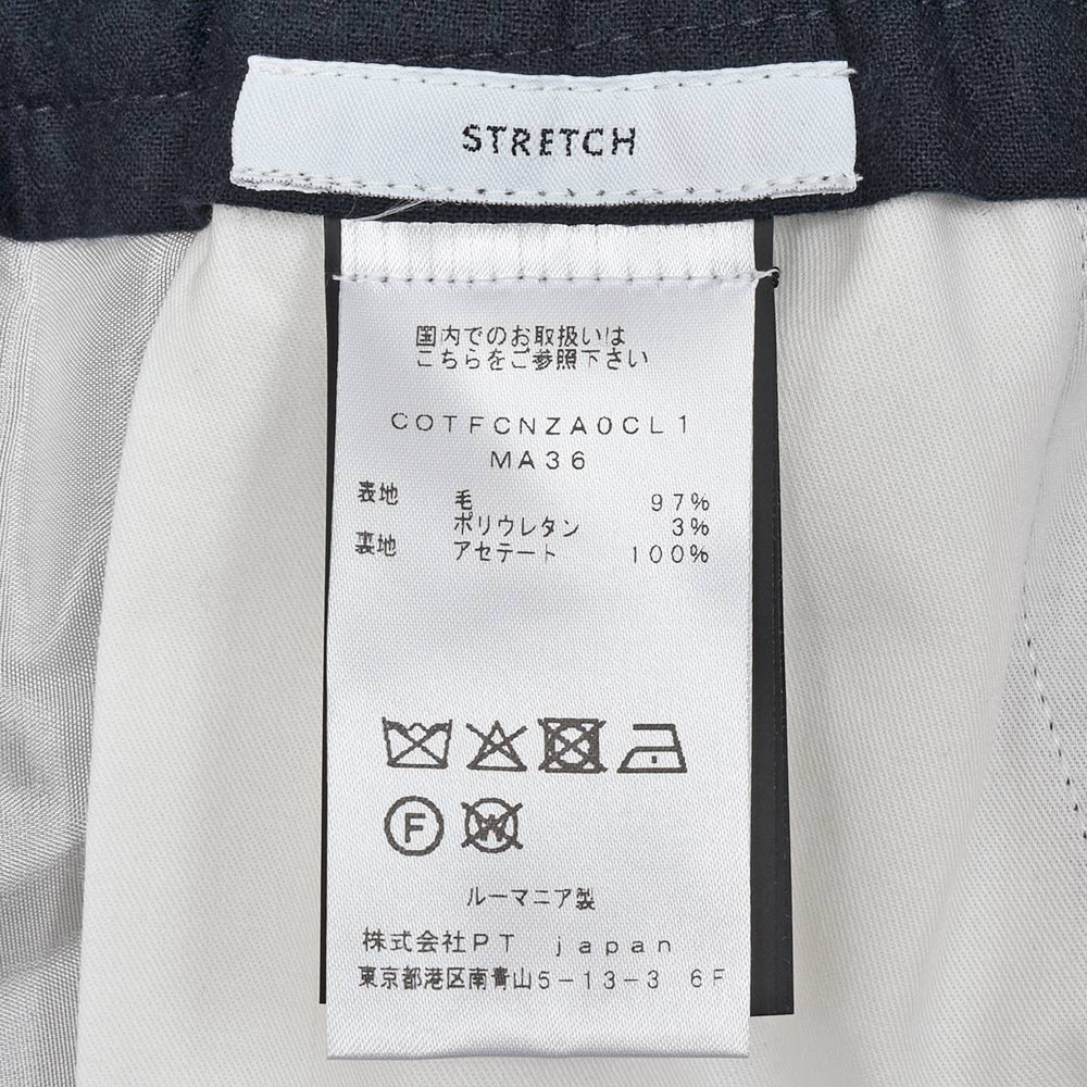 PT TORINO(ピーティー トリノ) ヴァージンウール ストレッチ サキソニー 1プリーツシャーリングパンツ SOFT FIT/MA36