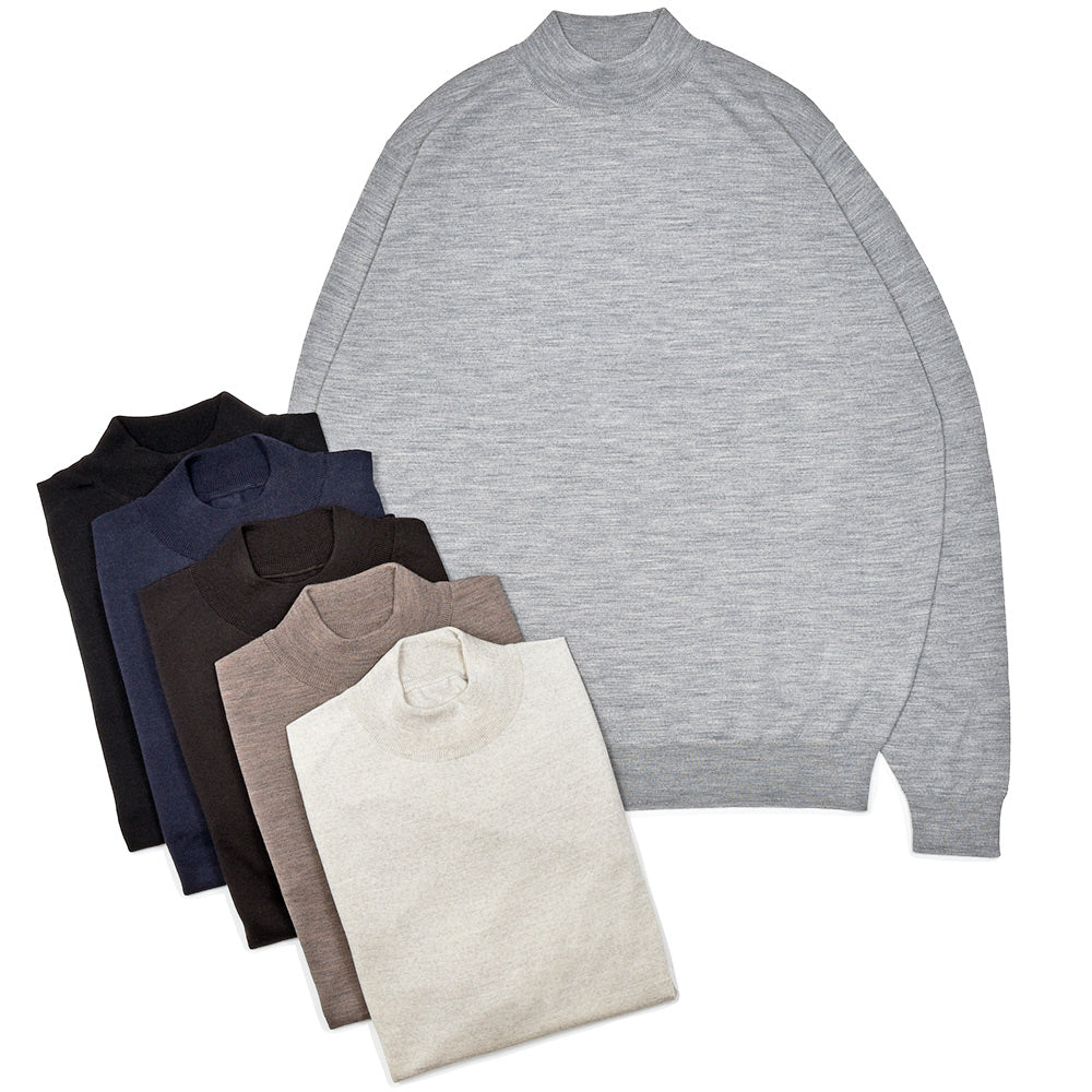 JOHN SMEDLEY(ジョンスメドレー) KILDAY エクストラファインメリノウール 30ゲージ モックネックニット MODERN FIT
