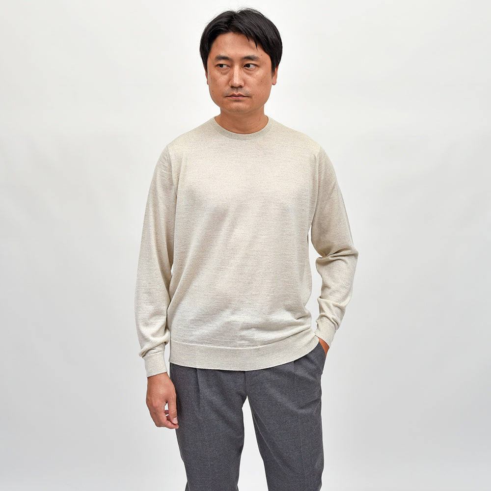 JOHN SMEDLEY(ジョンスメドレー) SCANLAN エクストラファインメリノウール 30ゲージ クルーネックニット MODERN FIT