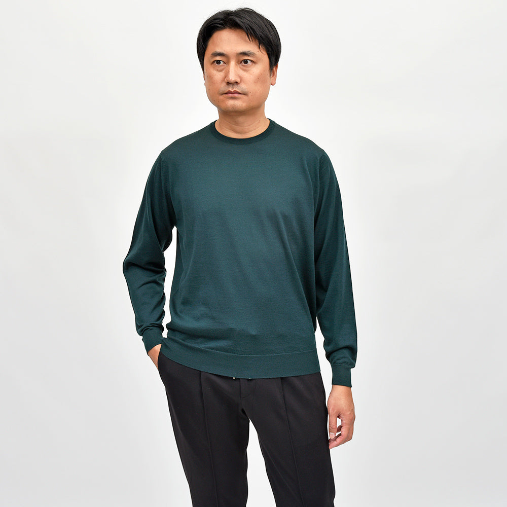 JOHN SMEDLEY(ジョンスメドレー) SCANLAN エクストラファインメリノウール 30ゲージ クルーネックニット MODERN FIT