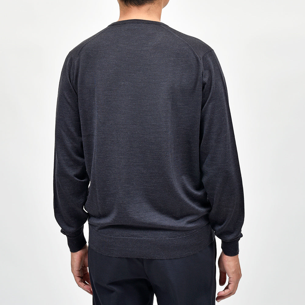 JOHN SMEDLEY(ジョンスメドレー) SCANLAN エクストラファインメリノウール 30ゲージ クルーネックニット MODERN FIT