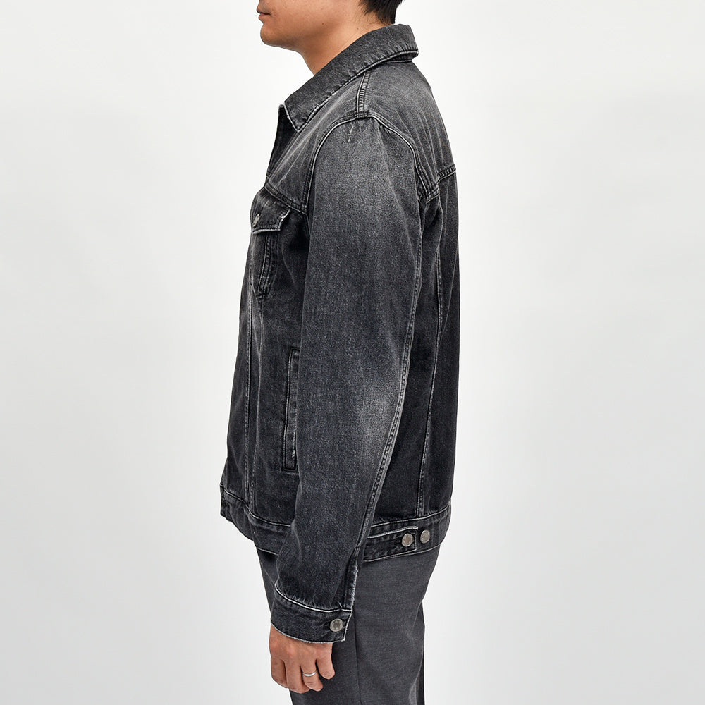 PT TORINO DENIM(ピーティートリノデニム) コットン ブラックデニム ウォッシュド Gジャン トラッカージャケット TX3810