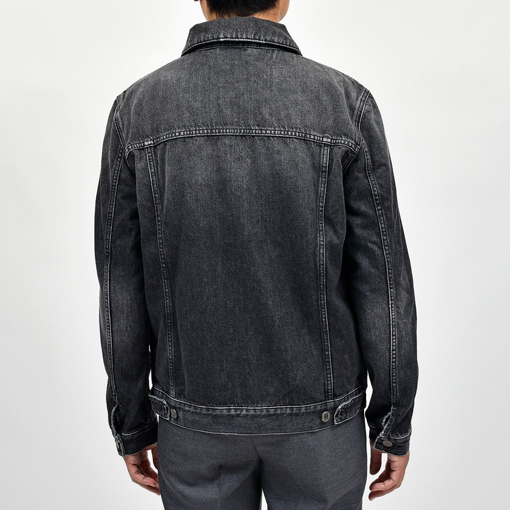 PT TORINO DENIM(ピーティートリノデニム) コットン ブラックデニム ウォッシュド Gジャン トラッカージャケット TX3810