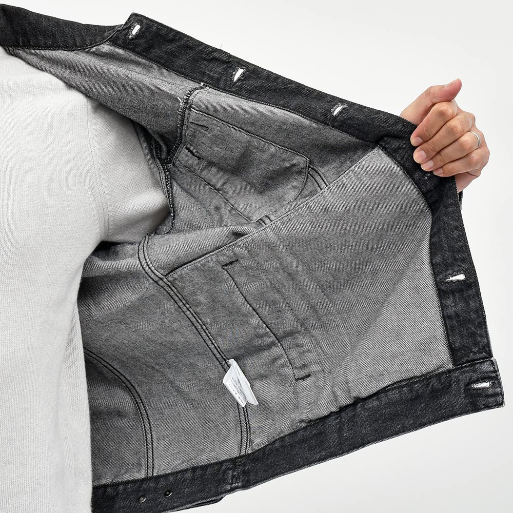 PT TORINO DENIM(ピーティートリノデニム) コットン ブラックデニム ウォッシュド Gジャン トラッカージャケット TX3810
