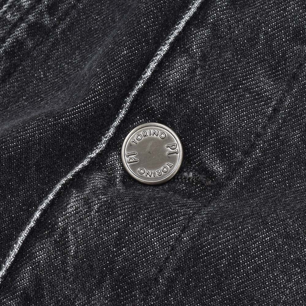 PT TORINO DENIM(ピーティートリノデニム) コットン ブラックデニム ウォッシュド Gジャン トラッカージャケット TX3810