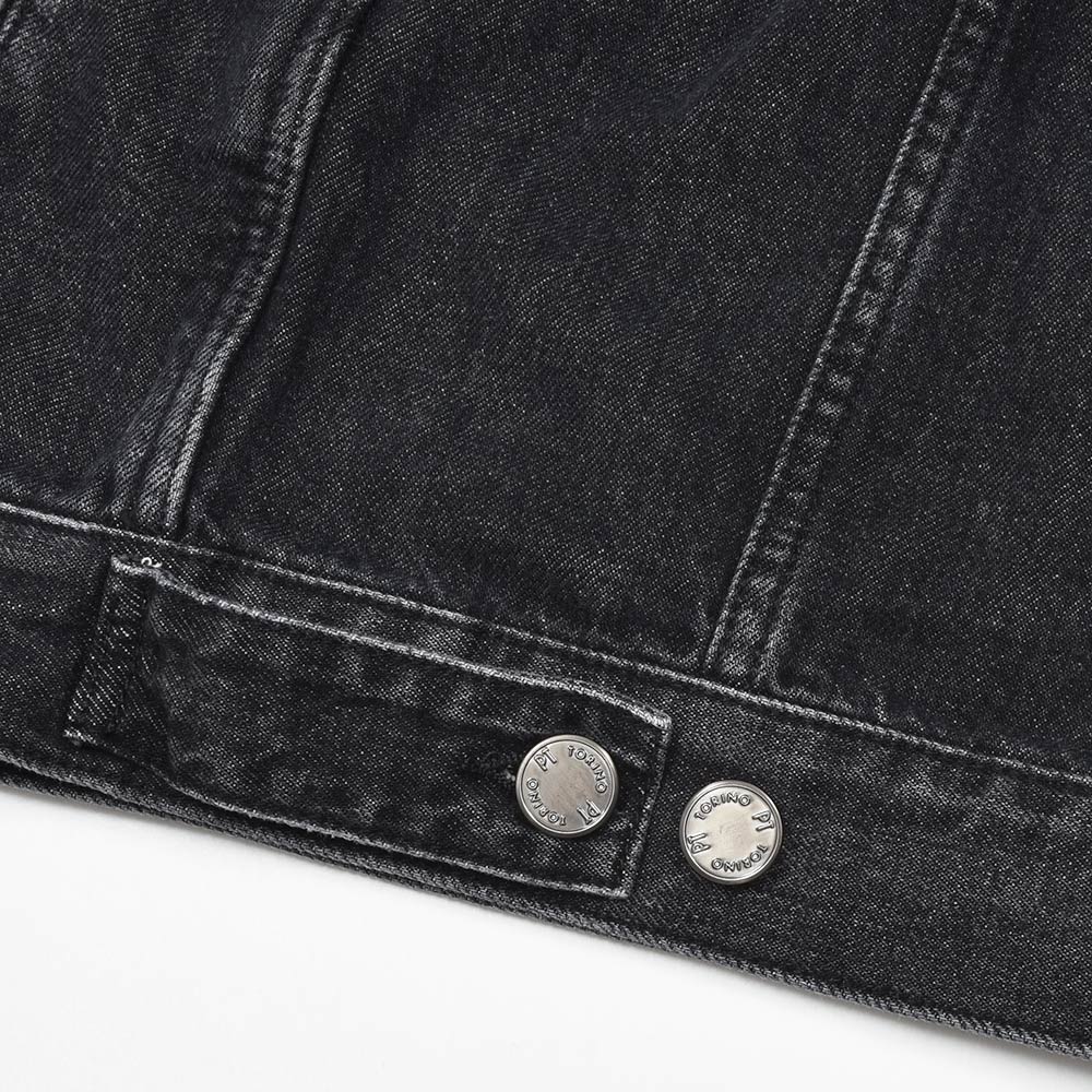 PT TORINO DENIM(ピーティートリノデニム) コットン ブラックデニム ウォッシュド Gジャン トラッカージャケット TX3810