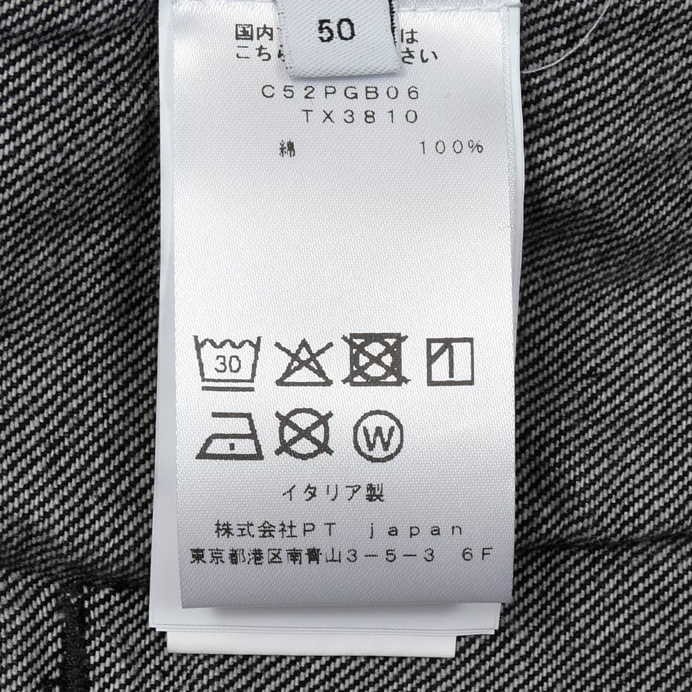 PT TORINO DENIM(ピーティートリノデニム) コットン ブラックデニム ウォッシュド Gジャン トラッカージャケット TX3810