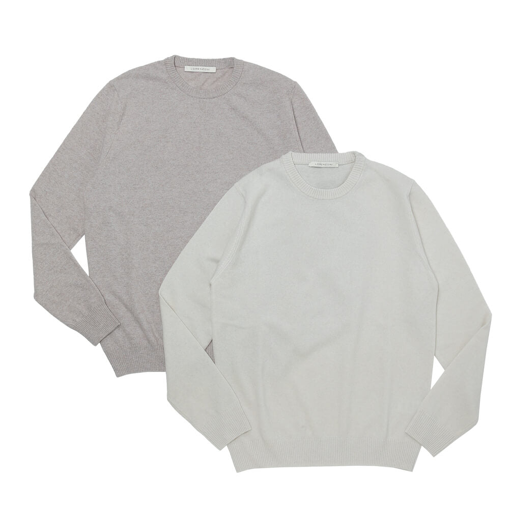 ロレンツォーニ / ウール&カシミア クルーネックニット/CASHMERE BLEND/001268L10