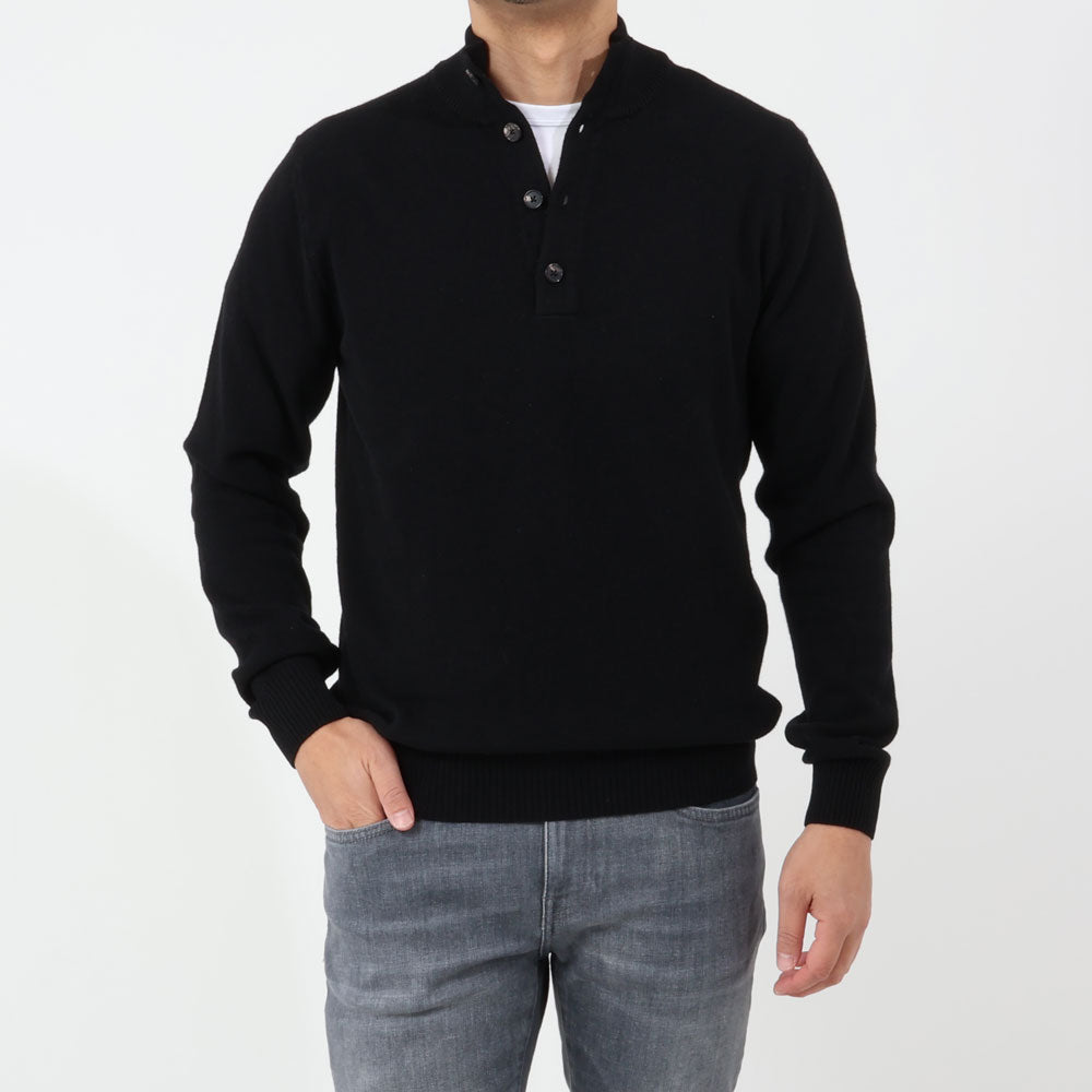 ロレンツォーニ / ウール&カシミア ボタン付きハイネック/CASHMERE BLEND/001268L69