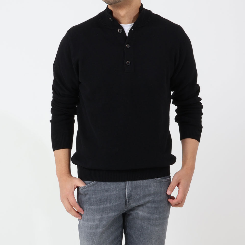ロレンツォーニ / ウール&カシミア ボタン付きハイネック/CASHMERE BLEND/001268L69