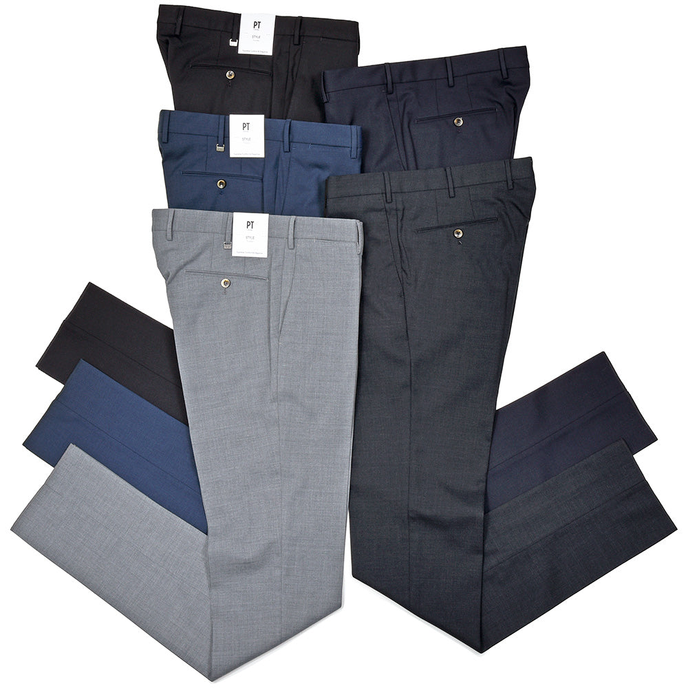 PT TORINO(ピーティー トリノ) ウォッシャブルライトテクノウール ストレッチ サージ ノープリーツドレスパンツ SUPERSLIM FIT/VD06