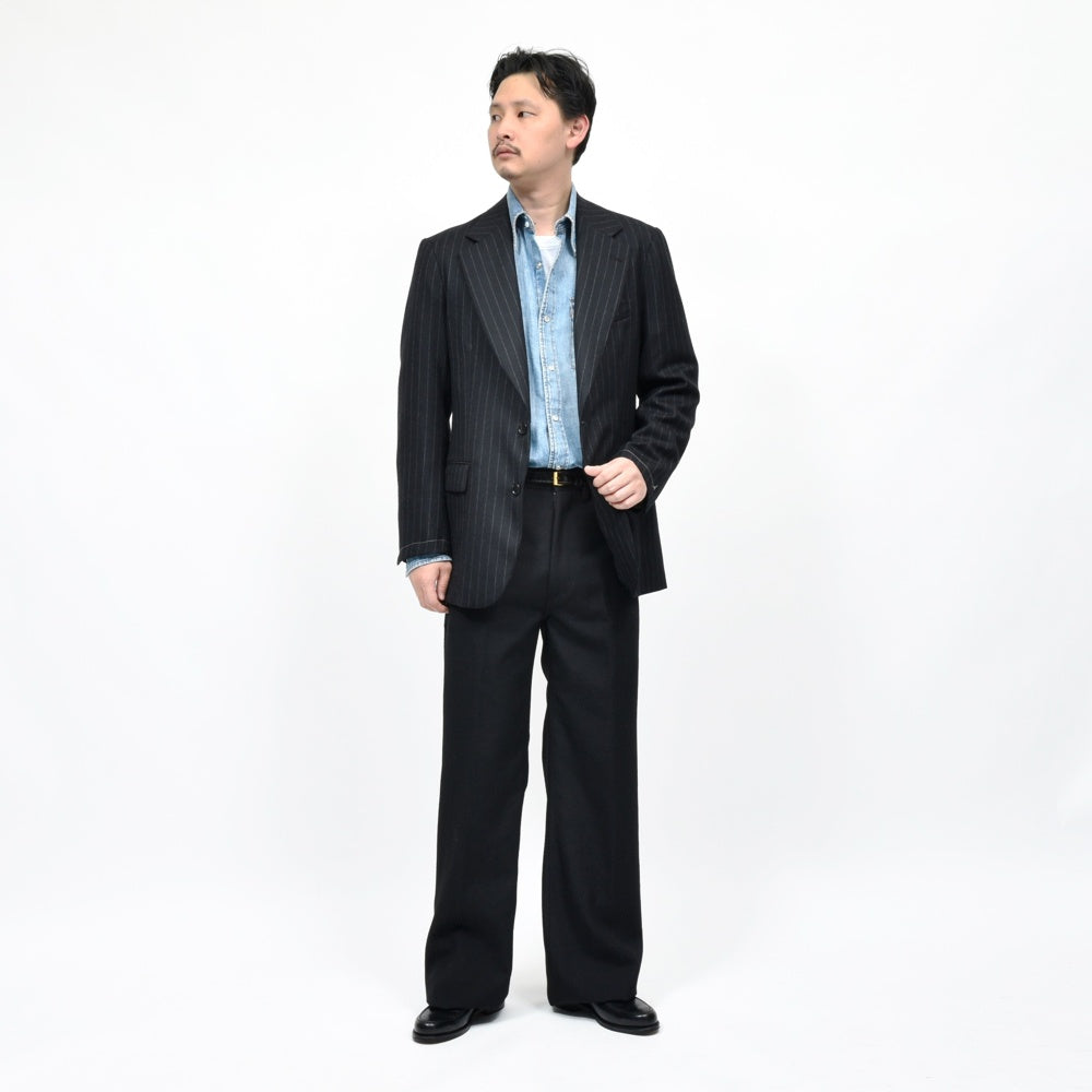 garoh(ガロウ) jacket06 ウール サージ ピンストライプ 2Bジャケット