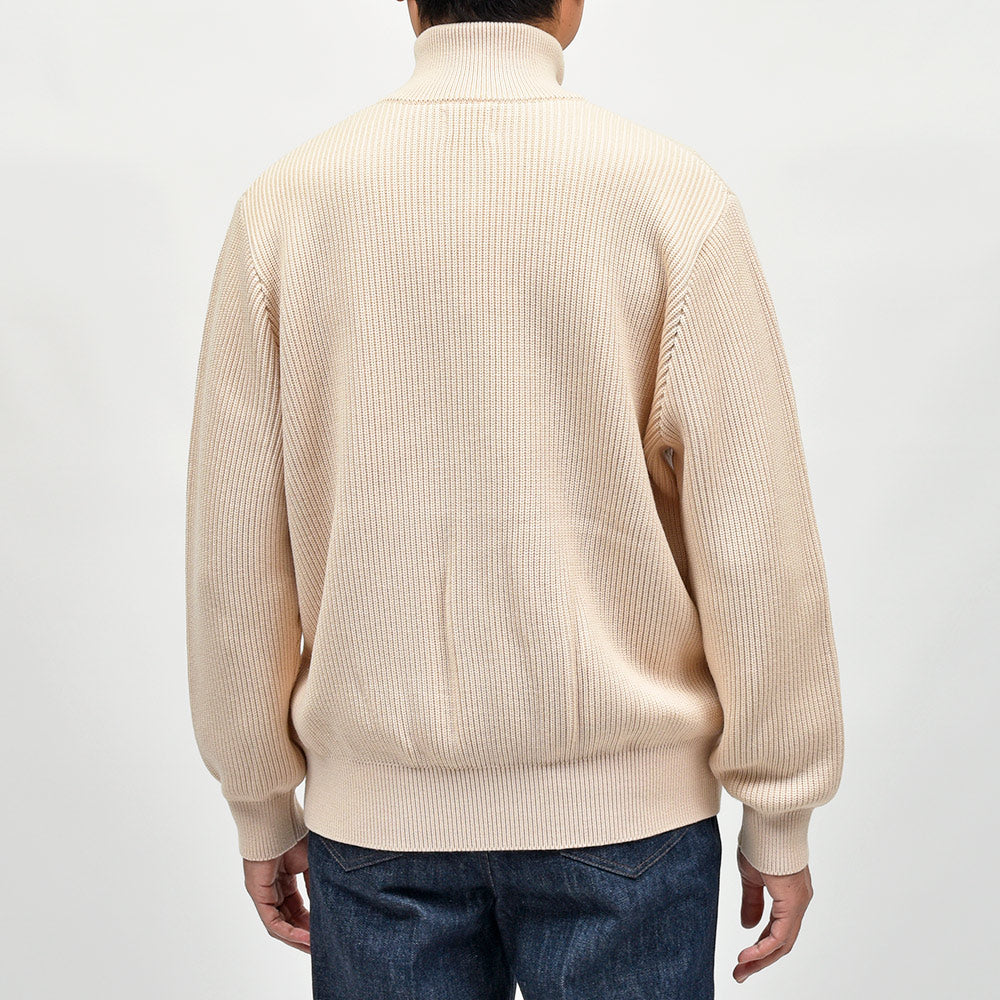 Yonetomi(ヨネトミ) EX FINE WOOL RIB KNIT B/L エクストラファインメリノウール ジップアップニットブルゾン