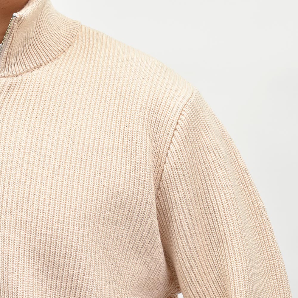 Yonetomi(ヨネトミ) EX FINE WOOL RIB KNIT B/L エクストラファインメリノウール ジップアップニットブルゾン