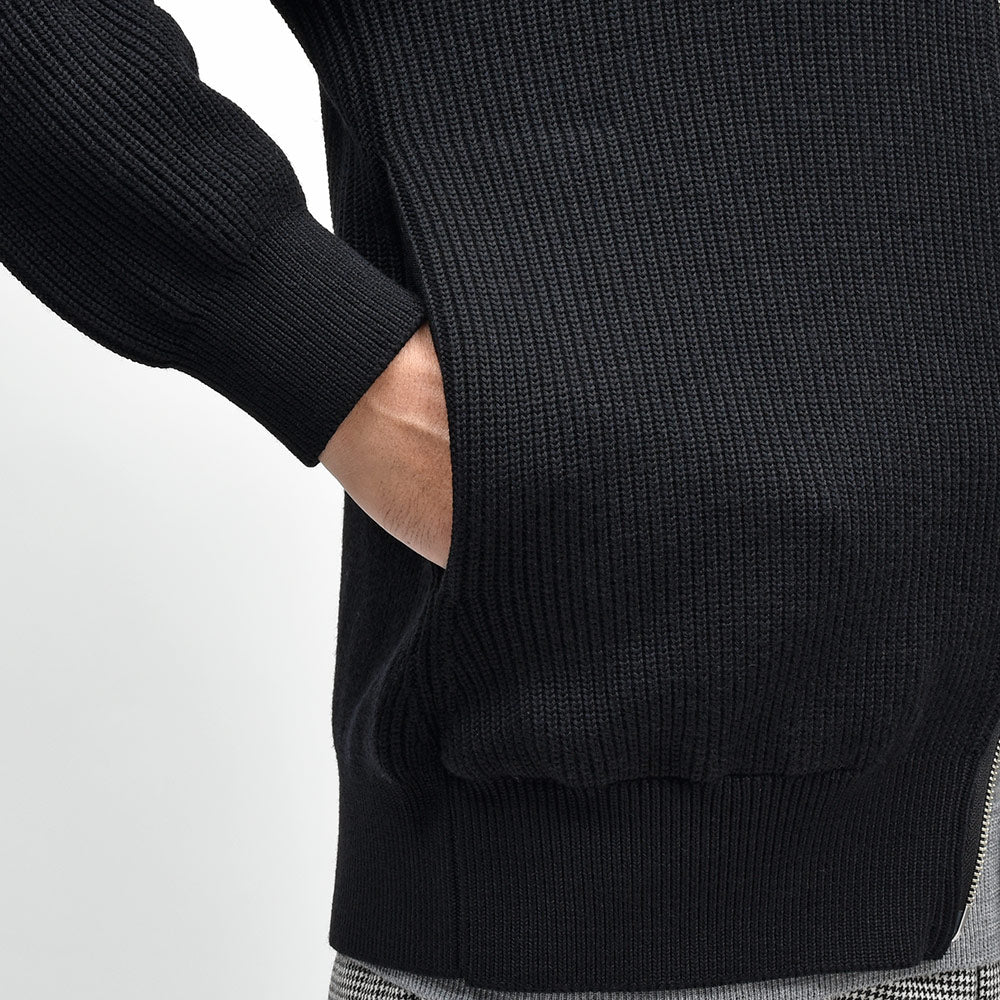 Yonetomi(ヨネトミ) EX FINE WOOL RIB KNIT B/L エクストラファインメリノウール ジップアップニットブルゾン