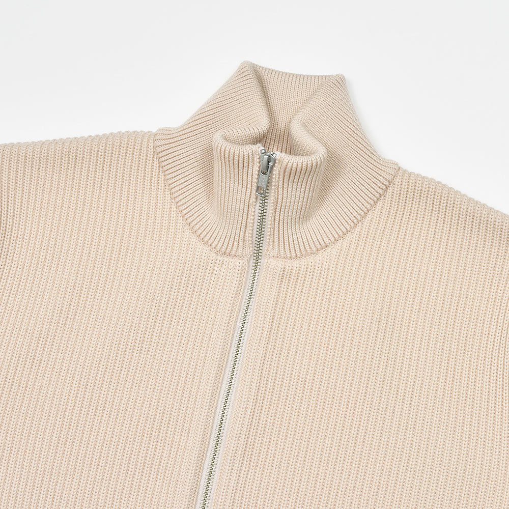 Yonetomi(ヨネトミ) EX FINE WOOL RIB KNIT B/L エクストラファインメリノウール ジップアップニットブルゾン