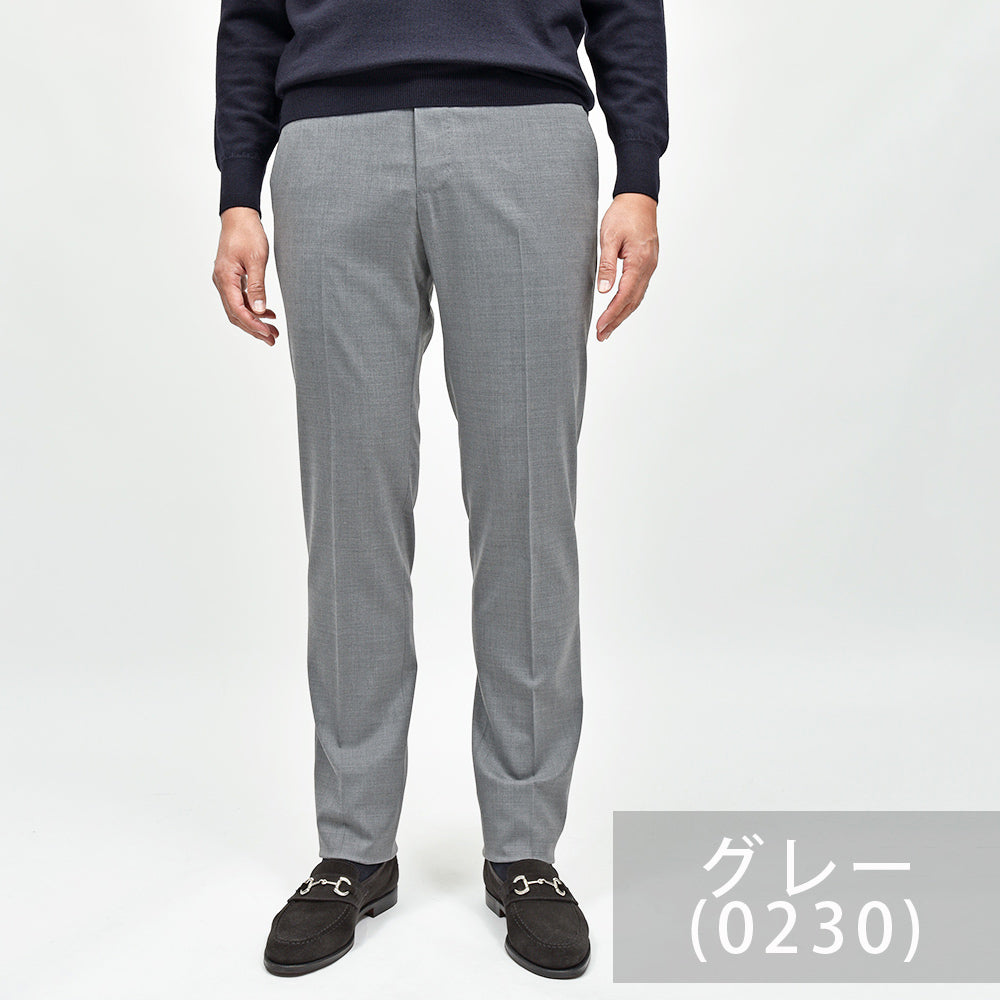PT TORINO(ピーティー トリノ) ウォッシャブルライトテクノウール ストレッチ サージ ノープリーツドレスパンツ SLIM FIT/VD06