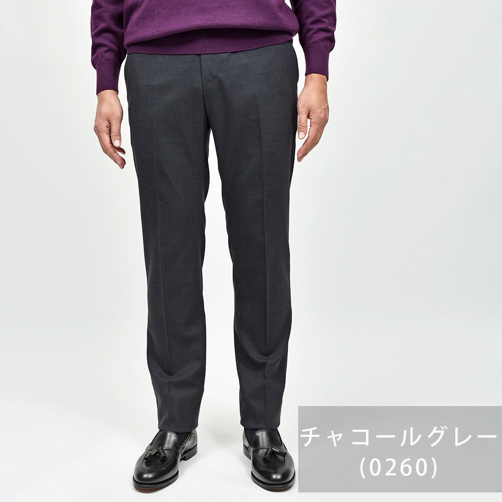PT TORINO(ピーティー トリノ) ウォッシャブルライトテクノウール ストレッチ サージ ノープリーツドレスパンツ SLIM FIT/VD06