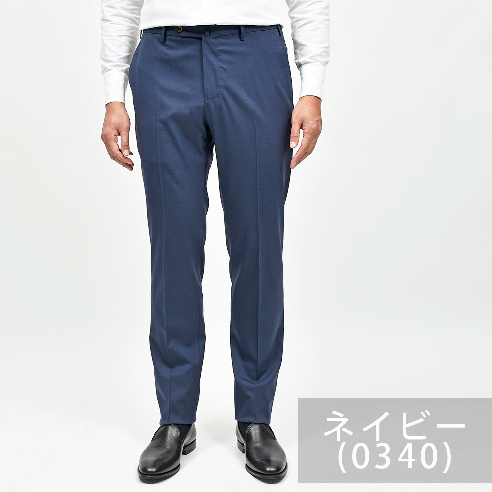 PT TORINO(ピーティー トリノ) ウォッシャブルライトテクノウール ストレッチ サージ ノープリーツドレスパンツ SLIM FIT/VD06
