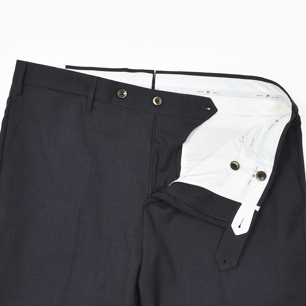 PT TORINO(ピーティー トリノ) ウォッシャブルライトテクノウール ストレッチ サージ ノープリーツドレスパンツ SLIM FIT/VD06