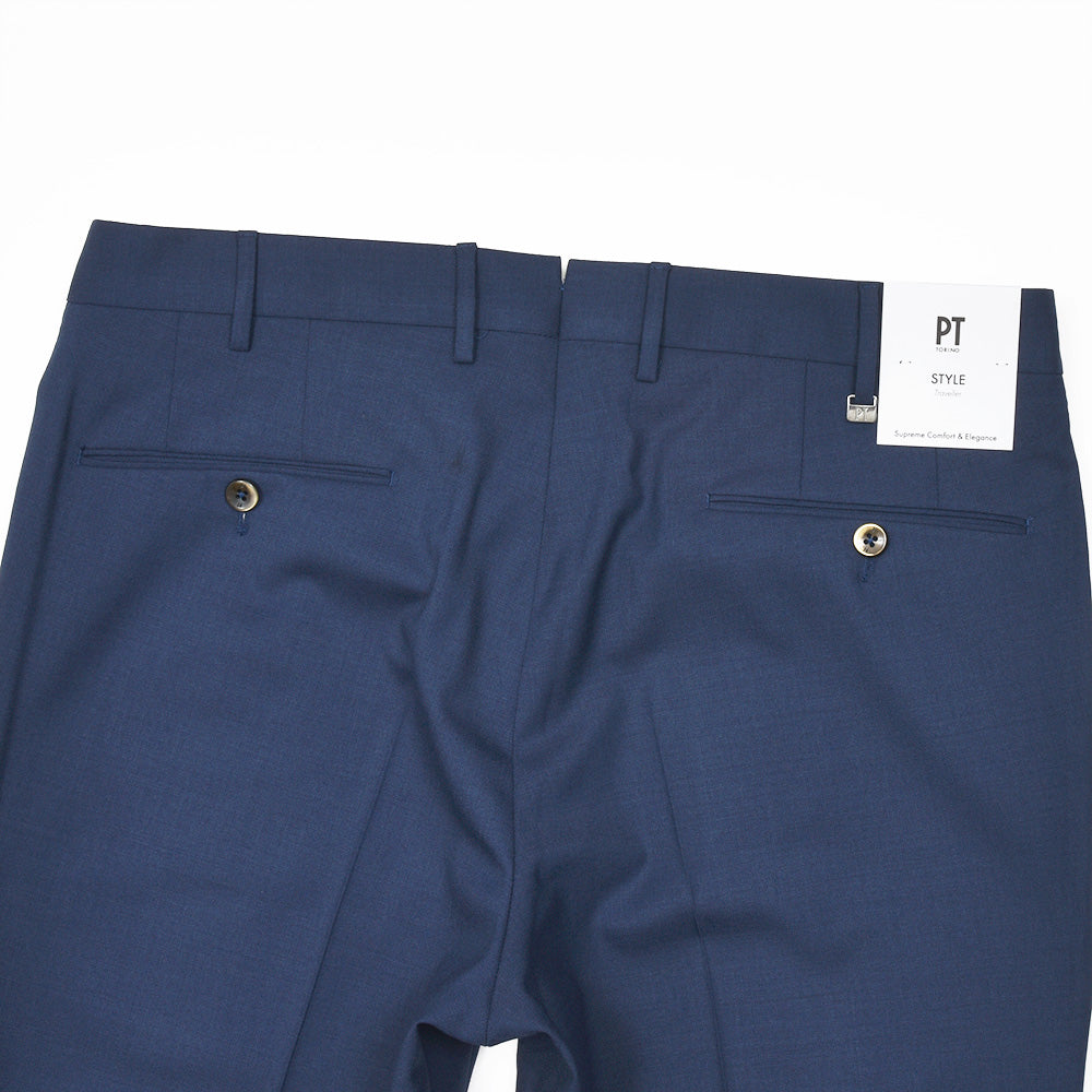 PT TORINO(ピーティー トリノ) ウォッシャブルライトテクノウール ストレッチ サージ ノープリーツドレスパンツ SLIM FIT/VD06