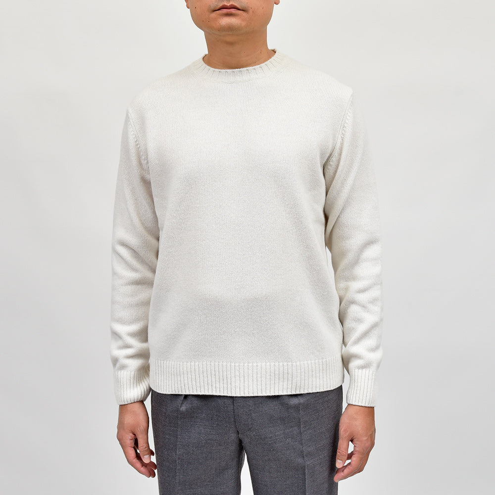 morgano(モルガーノ) エクストラファインメリノウール カシミヤ 7ゲージ クルーネックニット