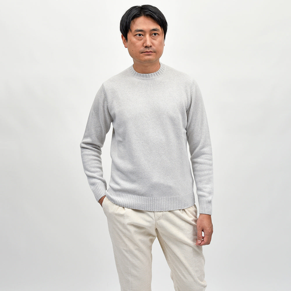 morgano(モルガーノ) エクストラファインメリノウール カシミヤ 7ゲージ クルーネックニット