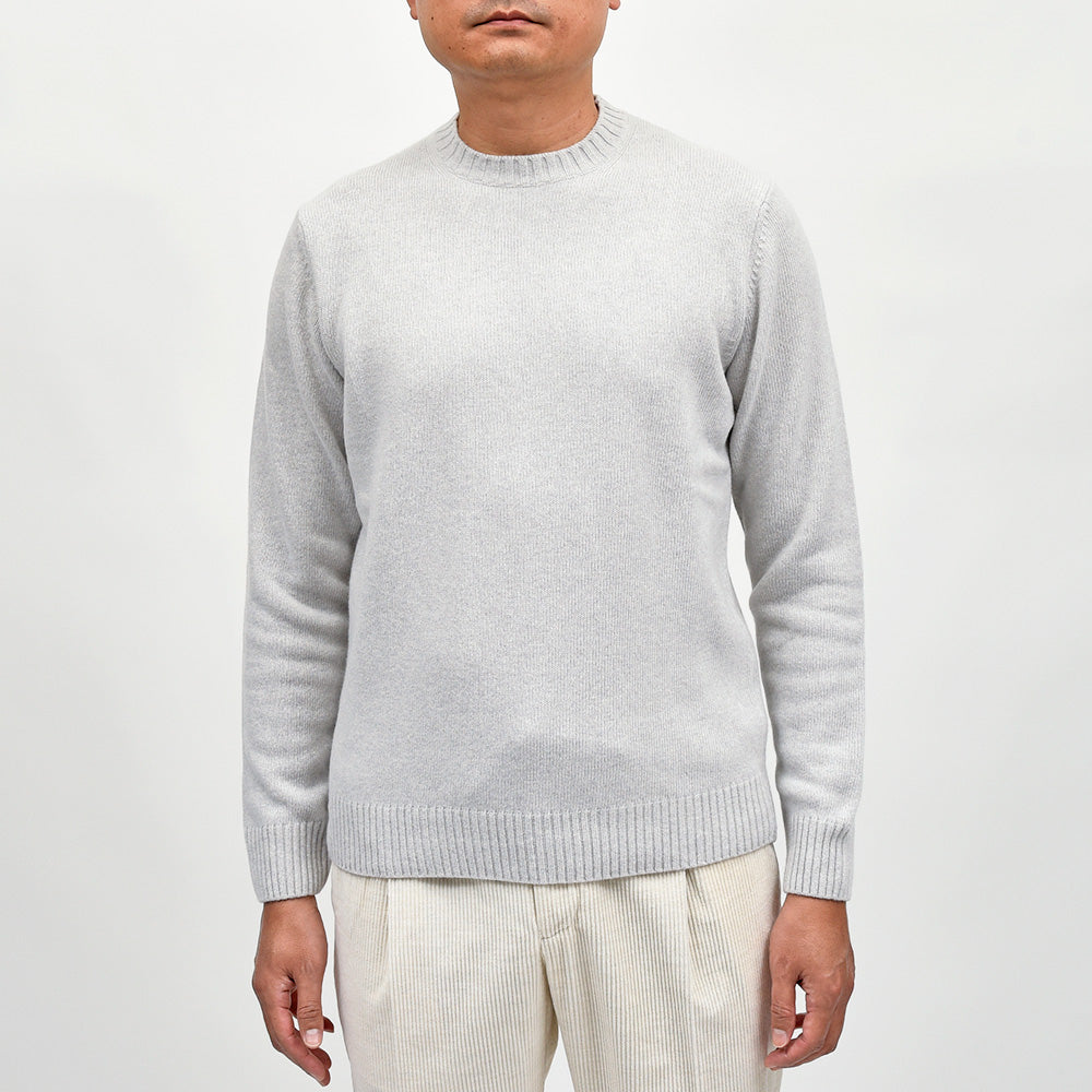 morgano(モルガーノ) エクストラファインメリノウール カシミヤ 7ゲージ クルーネックニット