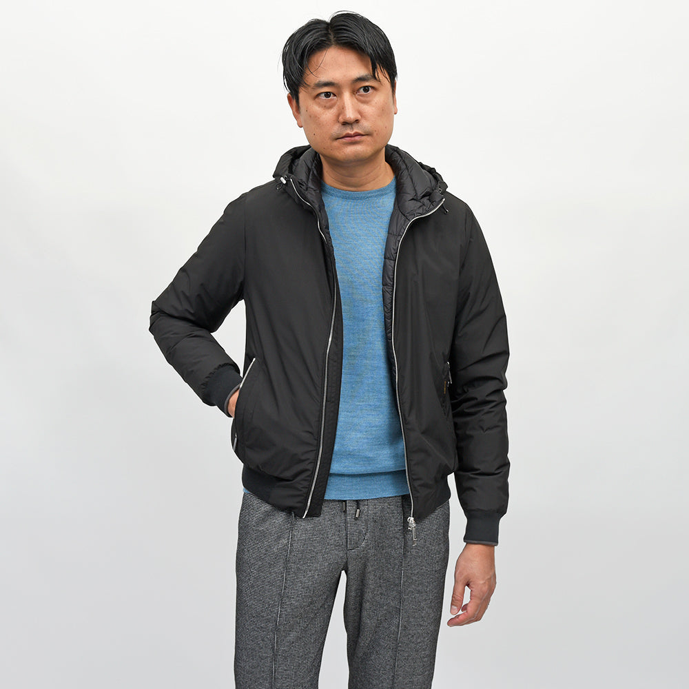 MooRER(ムーレー) ONIRO-STP ポリエステル 撥水 フーデット ボンバーダウンジャケット