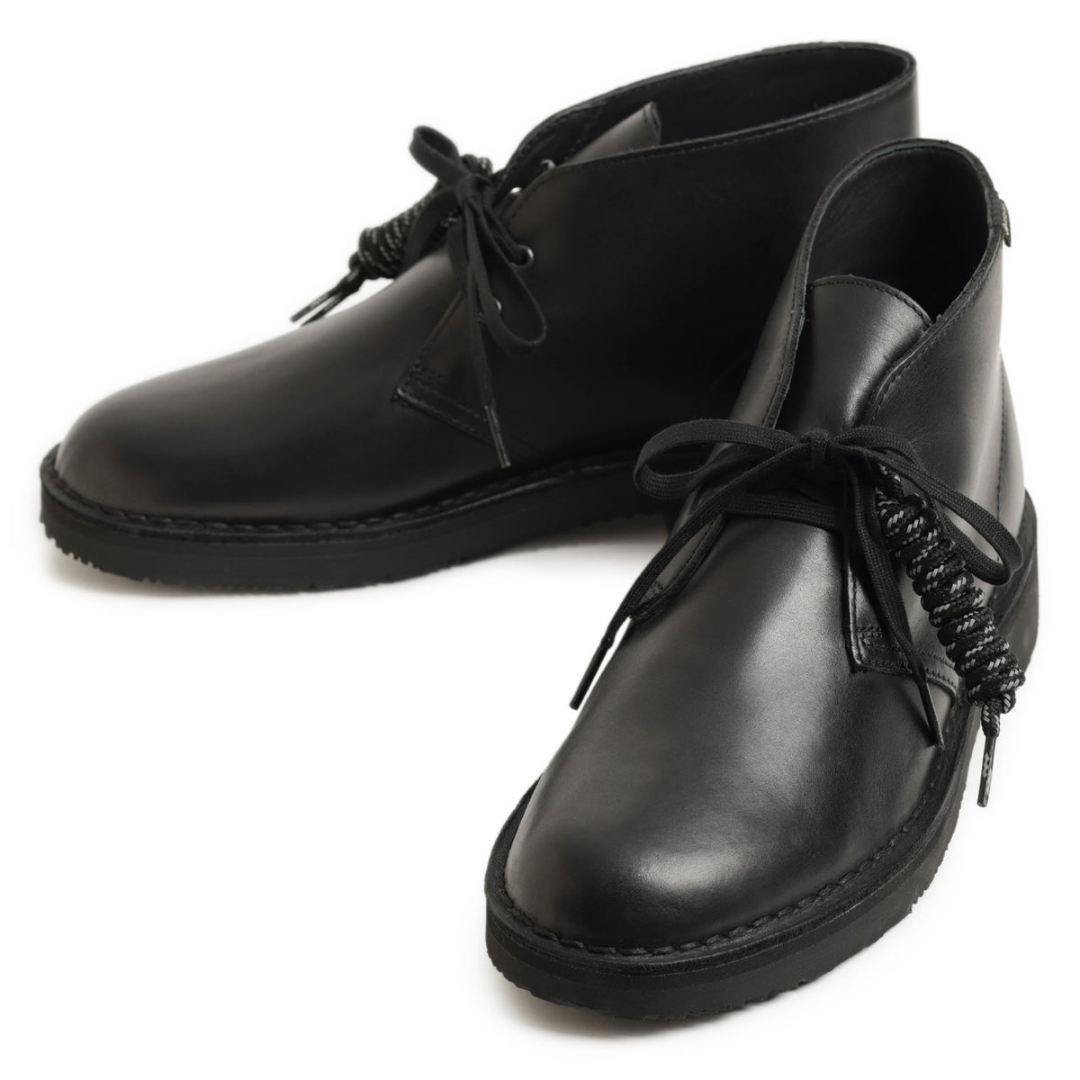 クラークス / 防水 ゴアテックス レザー ミドルカット レースアップ デザートブーツ / Desert BT GTX // ブラック