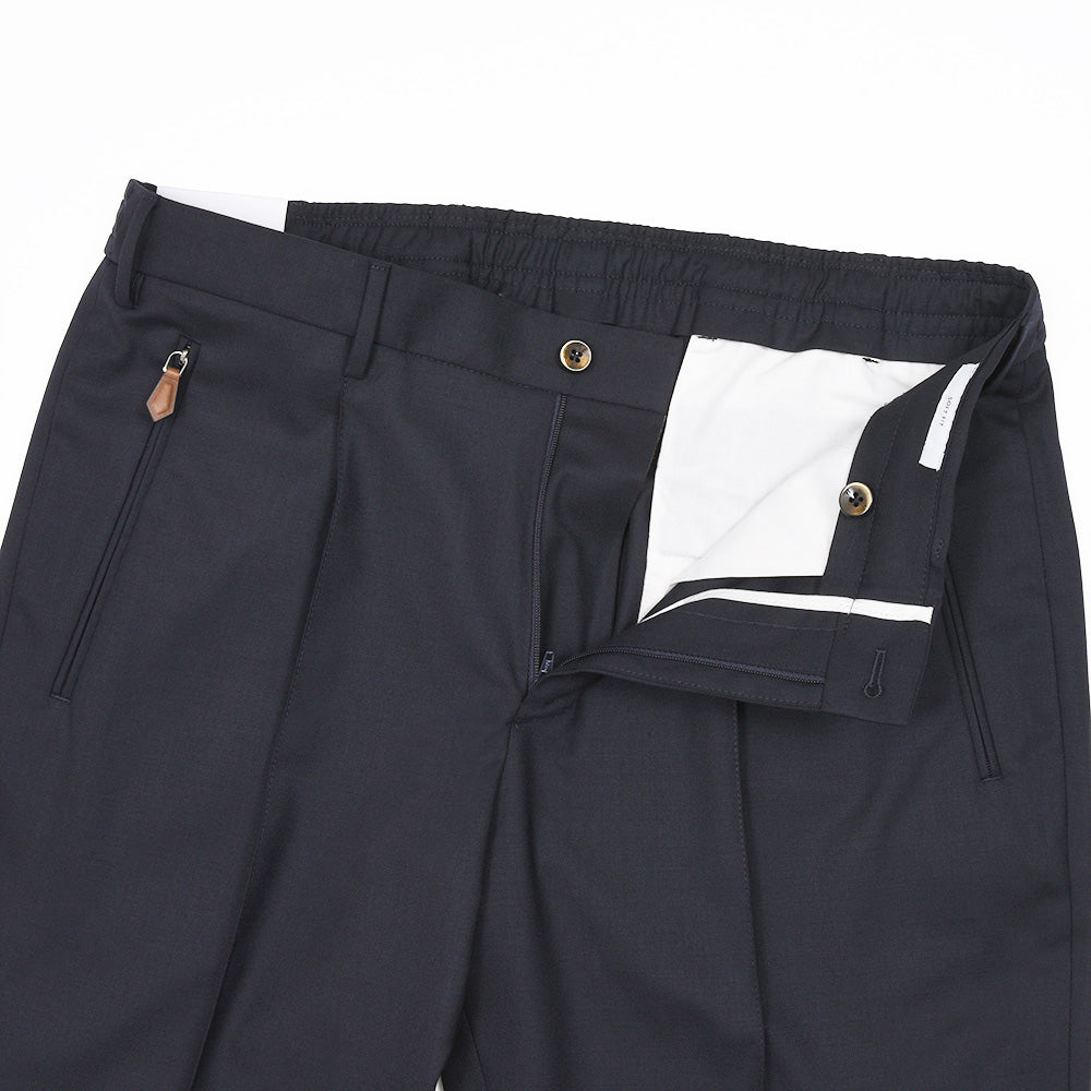 PT TORINO(ピーティー トリノ) NEW BERLIN ウォッシャブルテクノウール ストレッチ サージ 永久クリース 1プリーツパンツ SOFT FIT/VD06