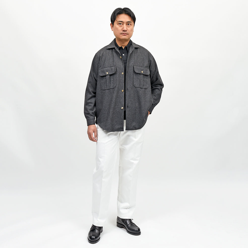 Errico Formicola(エリコ フォルミコラ) GERARDO ウール ヘリンボーン シャツジャケット