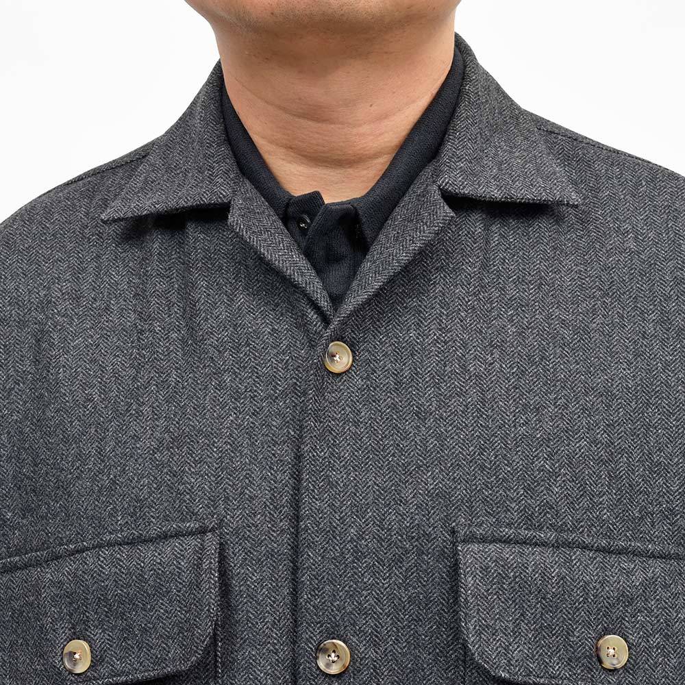 Errico Formicola(エリコ フォルミコラ) GERARDO ウール ヘリンボーン シャツジャケット