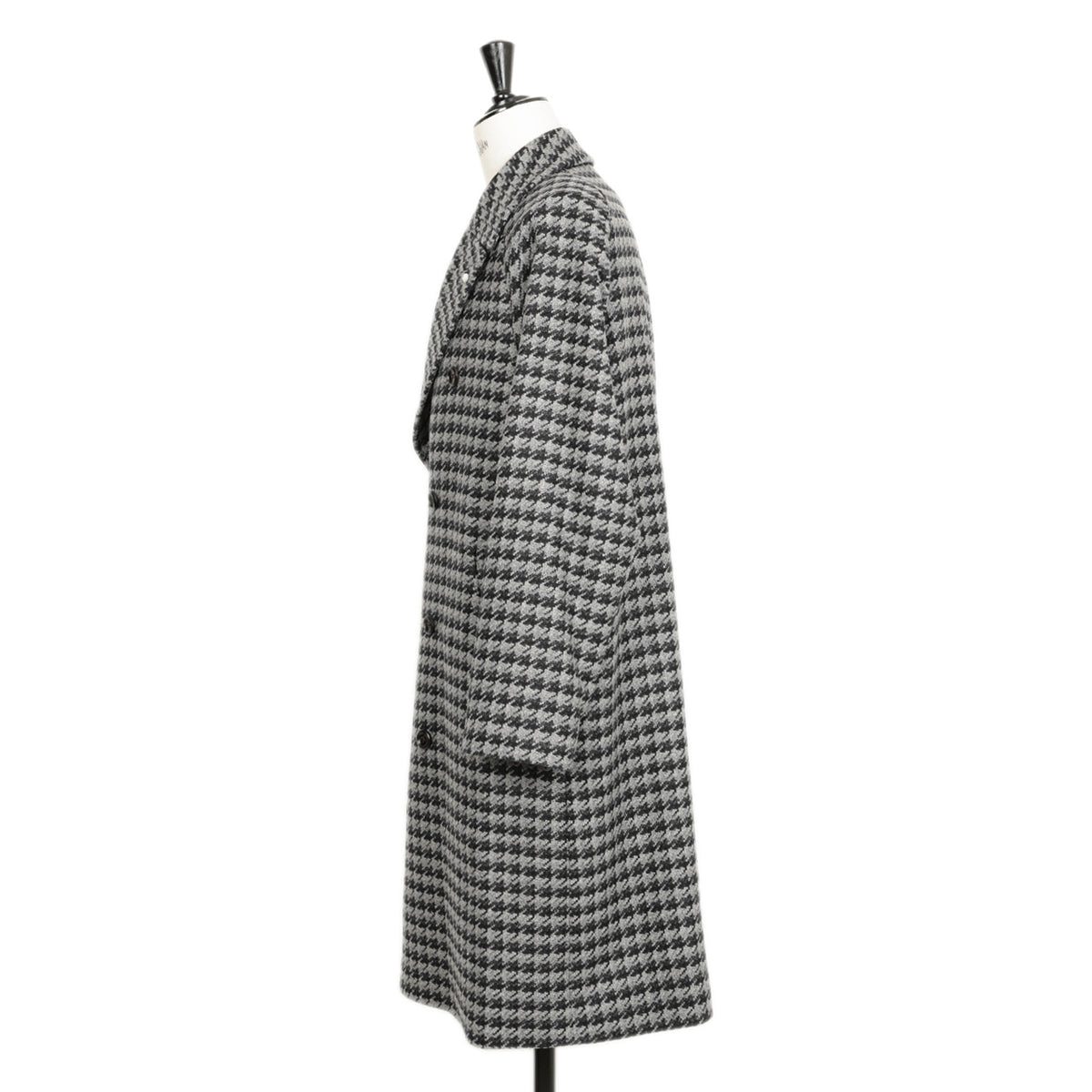 ルイジビアンキ / 千鳥柄 8B ダブルチェスターロングコート / SARTORIA / 57524 / ブラック×グレー