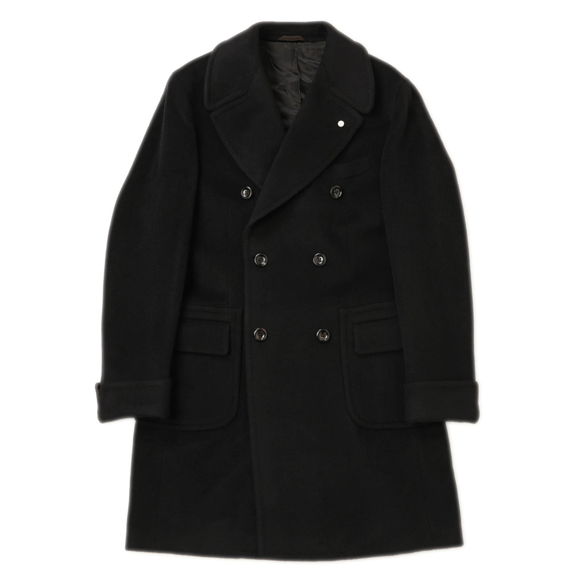ルイジビアンキ / ウール モヘア 6B ダブル ロング ポロコート / SARTORIA / 57510 / ブラック